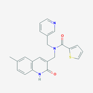 N-[(6-methyl-2-oxo-1H-quinolin-3-yl)methyl]-N-(pyridin-3-ylmethyl)thiophene-2-carboxamide