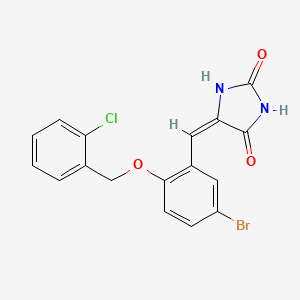 molecular formula C17H12BrClN2O3 B3706062 (5E)-5-{5-bromo-2-[(2-chlorobenzyl)oxy]benzylidene}imidazolidine-2,4-dione 