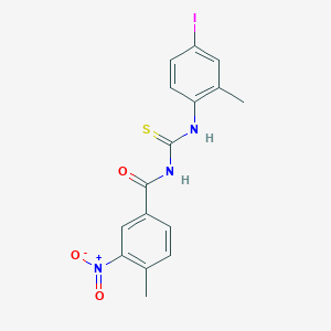 molecular formula C16H14IN3O3S B3706071 N-[(4-iodo-2-methylphenyl)carbamothioyl]-4-methyl-3-nitrobenzamide 