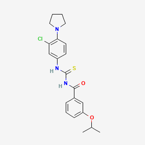 N-{[3-chloro-4-(pyrrolidin-1-yl)phenyl]carbamothioyl}-3-(propan-2-yloxy)benzamide