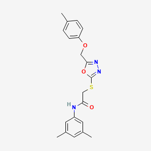 molecular formula C20H21N3O3S B3706079 N-(3,5-dimethylphenyl)-2-({5-[(4-methylphenoxy)methyl]-1,3,4-oxadiazol-2-yl}thio)acetamide 