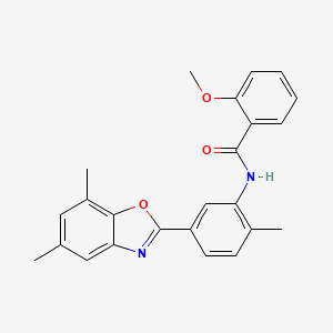 molecular formula C24H22N2O3 B3706092 N-[5-(5,7-dimethyl-1,3-benzoxazol-2-yl)-2-methylphenyl]-2-methoxybenzamide 