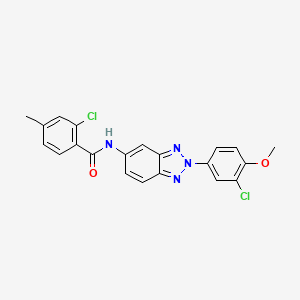 molecular formula C21H16Cl2N4O2 B3706124 2-chloro-N-[2-(3-chloro-4-methoxyphenyl)-2H-benzotriazol-5-yl]-4-methylbenzamide 