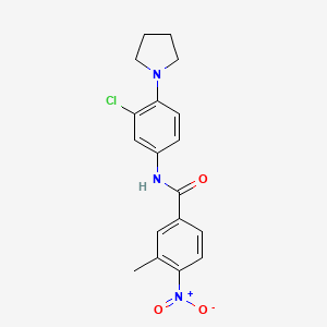 N-[3-chloro-4-(1-pyrrolidinyl)phenyl]-3-methyl-4-nitrobenzamide