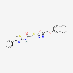 N-(4-phenyl-1,3-thiazol-2-yl)-2-({5-[(5,6,7,8-tetrahydronaphthalen-2-yloxy)methyl]-1,3,4-oxadiazol-2-yl}sulfanyl)acetamide