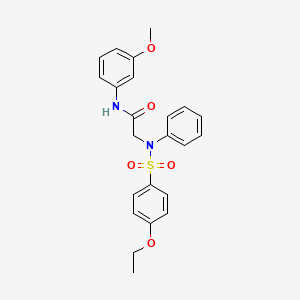 molecular formula C23H24N2O5S B3706158 2-(N-(4-ethoxyphenyl)sulfonylanilino)-N-(3-methoxyphenyl)acetamide 