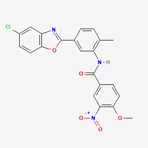 molecular formula C22H16ClN3O5 B3706159 N-[5-(5-chloro-1,3-benzoxazol-2-yl)-2-methylphenyl]-4-methoxy-3-nitrobenzamide 