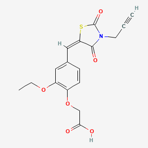 (4-{(E)-[2,4-dioxo-3-(prop-2-yn-1-yl)-1,3-thiazolidin-5-ylidene]methyl}-2-ethoxyphenoxy)acetic acid