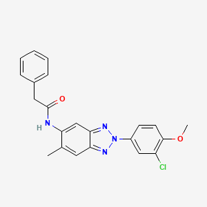 molecular formula C22H19ClN4O2 B3706248 N-[2-(3-chloro-4-methoxyphenyl)-6-methyl-2H-benzotriazol-5-yl]-2-phenylacetamide 