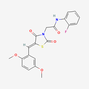 2-[(5Z)-5-(2,5-dimethoxybenzylidene)-2,4-dioxo-1,3-thiazolidin-3-yl]-N-(2-fluorophenyl)acetamide