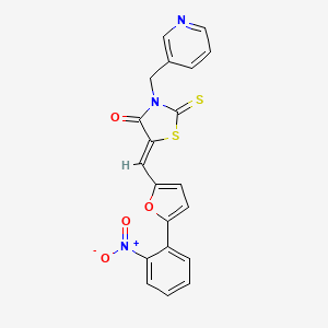 5-{[5-(2-nitrophenyl)-2-furyl]methylene}-3-(3-pyridinylmethyl)-2-thioxo-1,3-thiazolidin-4-one