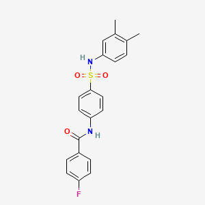 molecular formula C21H19FN2O3S B3706285 N-(4-{[(3,4-dimethylphenyl)amino]sulfonyl}phenyl)-4-fluorobenzamide 