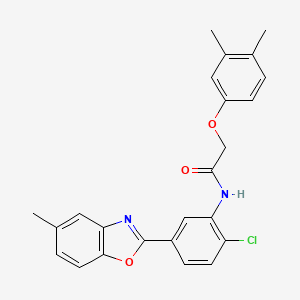 molecular formula C24H21ClN2O3 B3706294 N-[2-chloro-5-(5-methyl-1,3-benzoxazol-2-yl)phenyl]-2-(3,4-dimethylphenoxy)acetamide 