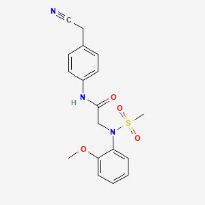 molecular formula C18H19N3O4S B3706304 N-[4-(CYANOMETHYL)PHENYL]-2-[N-(2-METHOXYPHENYL)METHANESULFONAMIDO]ACETAMIDE 