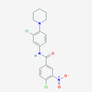 4-chloro-N-[3-chloro-4-(piperidin-1-yl)phenyl]-3-nitrobenzamide