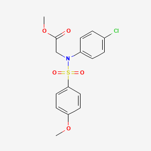 molecular formula C16H16ClNO5S B3706316 methyl 2-(4-chloro-N-(4-methoxyphenyl)sulfonylanilino)acetate 