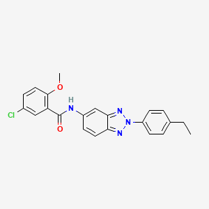 molecular formula C22H19ClN4O2 B3706345 5-chloro-N-[2-(4-ethylphenyl)-2H-benzotriazol-5-yl]-2-methoxybenzamide 