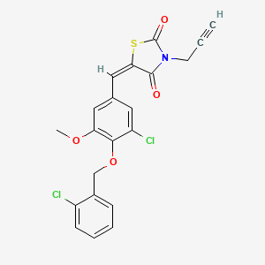 molecular formula C21H15Cl2NO4S B3706353 5-{3-chloro-4-[(2-chlorobenzyl)oxy]-5-methoxybenzylidene}-3-(2-propyn-1-yl)-1,3-thiazolidine-2,4-dione 