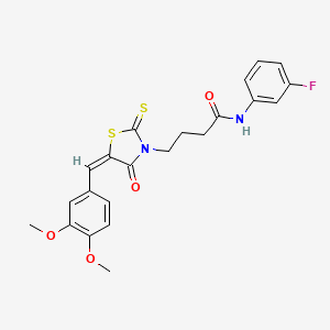 4-[5-(3,4-dimethoxybenzylidene)-4-oxo-2-thioxo-1,3-thiazolidin-3-yl]-N-(3-fluorophenyl)butanamide