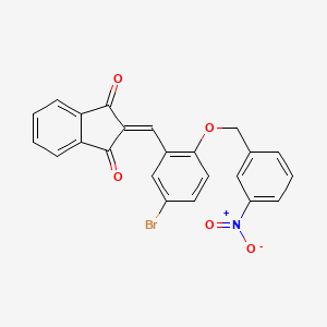 2-[[5-Bromo-2-[(3-nitrophenyl)methoxy]phenyl]methylidene]indene-1,3-dione