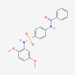 molecular formula C21H20N2O5S B3706371 N-(4-{[(2,5-dimethoxyphenyl)amino]sulfonyl}phenyl)benzamide 