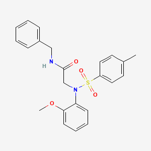 molecular formula C23H24N2O4S B3706385 N-BENZYL-2-[N-(2-METHOXYPHENYL)4-METHYLBENZENESULFONAMIDO]ACETAMIDE 