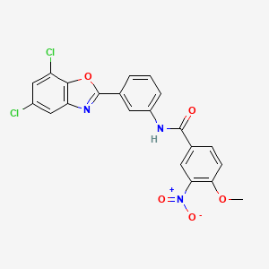 N-[3-(5,7-dichloro-1,3-benzoxazol-2-yl)phenyl]-4-methoxy-3-nitrobenzamide