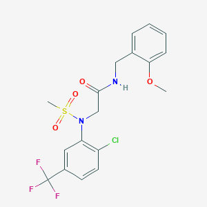 2-[2-chloro-N-methylsulfonyl-5-(trifluoromethyl)anilino]-N-[(2-methoxyphenyl)methyl]acetamide