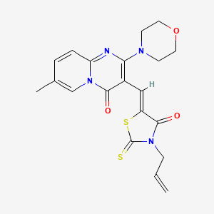 molecular formula C20H20N4O3S2 B3706441 (5Z)-5-{[7-METHYL-2-(MORPHOLIN-4-YL)-4-OXO-4H-PYRIDO[1,2-A]PYRIMIDIN-3-YL]METHYLIDENE}-3-(PROP-2-EN-1-YL)-2-SULFANYLIDENE-1,3-THIAZOLIDIN-4-ONE 