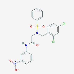 molecular formula C21H17Cl2N3O5S B3706449 N~2~-(2,4-dichlorobenzyl)-N-(3-nitrophenyl)-N~2~-(phenylsulfonyl)glycinamide 