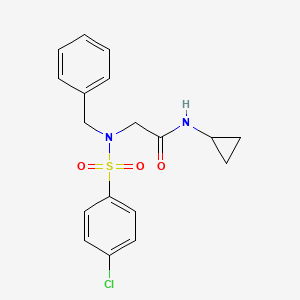 molecular formula C18H19ClN2O3S B3706454 N~2~-benzyl-N~2~-[(4-chlorophenyl)sulfonyl]-N~1~-cyclopropylglycinamide 