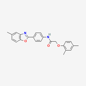 2-(2,4-dimethylphenoxy)-N-[4-(5-methyl-1,3-benzoxazol-2-yl)phenyl]acetamide