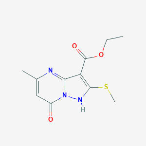 molecular formula C11H13N3O3S B370647 Ethyl 5-methyl-2-(methylthio)-7-oxo-4,7-dihydropyrazolo[1,5-a]pyrimidine-3-carboxylate CAS No. 1263206-90-1
