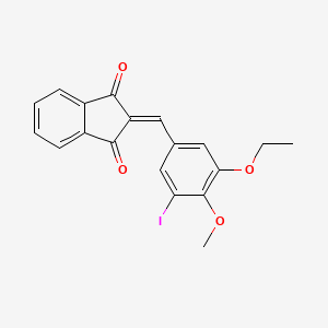 molecular formula C19H15IO4 B3706472 2-(3-ethoxy-5-iodo-4-methoxybenzylidene)-1H-indene-1,3(2H)-dione 