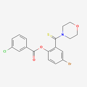 molecular formula C18H15BrClNO3S B3706477 [4-Bromo-2-(morpholine-4-carbothioyl)phenyl] 3-chlorobenzoate 