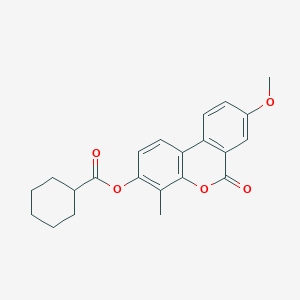 molecular formula C22H22O5 B3706488 8-methoxy-4-methyl-6-oxo-6H-benzo[c]chromen-3-yl cyclohexanecarboxylate 