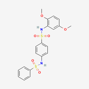 molecular formula C20H20N2O6S2 B3706502 N-(2,5-dimethoxyphenyl)-4-[(phenylsulfonyl)amino]benzenesulfonamide 