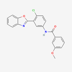 molecular formula C21H15ClN2O3 B3706531 N-[3-(1,3-benzoxazol-2-yl)-4-chlorophenyl]-3-methoxybenzamide 