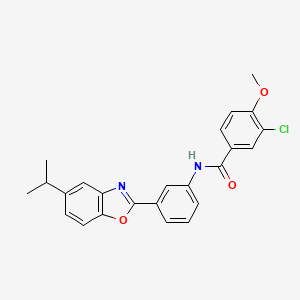 3-chloro-4-methoxy-N-{3-[5-(propan-2-yl)-1,3-benzoxazol-2-yl]phenyl}benzamide