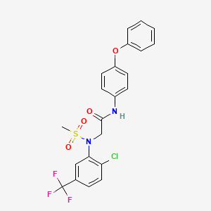 2-{N-[2-Chloro-5-(trifluoromethyl)phenyl]methanesulfonamido}-N-(4-phenoxyphenyl)acetamide