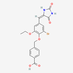 4-[(2-BROMO-4-{[(4E)-2,5-DIOXOIMIDAZOLIDIN-4-YLIDENE]METHYL}-6-ETHOXYPHENOXY)METHYL]BENZOIC ACID