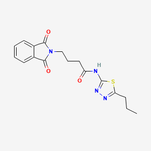 molecular formula C17H18N4O3S B3706615 4-(1,3-dioxo-1,3-dihydro-2H-isoindol-2-yl)-N-(5-propyl-1,3,4-thiadiazol-2-yl)butanamide 