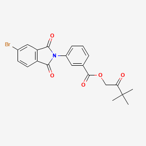 molecular formula C21H18BrNO5 B3706633 3,3-dimethyl-2-oxobutyl 3-(5-bromo-1,3-dioxo-1,3-dihydro-2H-isoindol-2-yl)benzoate 