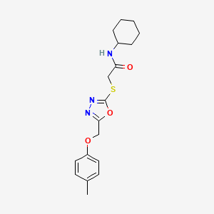 N-cyclohexyl-2-({5-[(4-methylphenoxy)methyl]-1,3,4-oxadiazol-2-yl}sulfanyl)acetamide