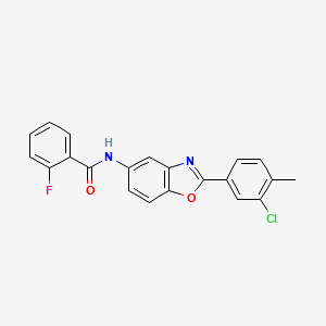 N-[2-(3-chloro-4-methylphenyl)-1,3-benzoxazol-5-yl]-2-fluorobenzamide