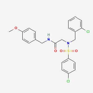 molecular formula C23H22Cl2N2O4S B3706647 N~2~-(2-chlorobenzyl)-N~2~-[(4-chlorophenyl)sulfonyl]-N-(4-methoxybenzyl)glycinamide 