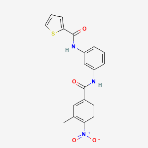 molecular formula C19H15N3O4S B3706650 N-[3-[(3-methyl-4-nitrobenzoyl)amino]phenyl]thiophene-2-carboxamide 