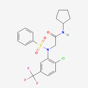 2-{N-[2-CHLORO-5-(TRIFLUOROMETHYL)PHENYL]BENZENESULFONAMIDO}-N-CYCLOPENTYLACETAMIDE