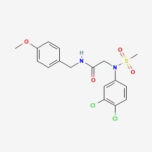 molecular formula C17H18Cl2N2O4S B3706668 2-(3,4-dichloro-N-methylsulfonylanilino)-N-[(4-methoxyphenyl)methyl]acetamide 