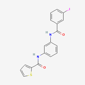 molecular formula C18H13IN2O2S B3706671 N-(3-{[(3-iodophenyl)carbonyl]amino}phenyl)thiophene-2-carboxamide 